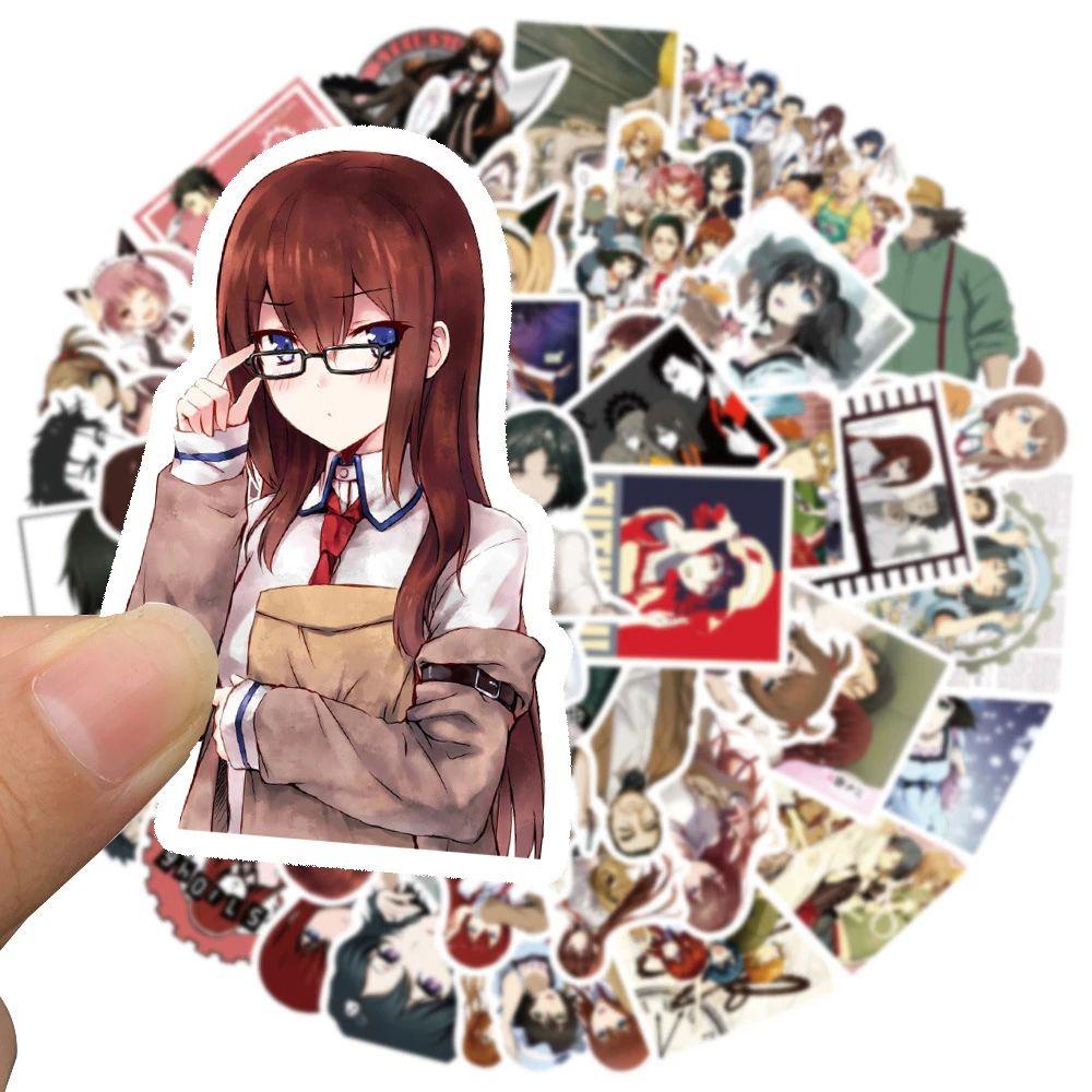 Mxbeauty Steins Gate Stiker Laptop Lucu Tahan Air Dekorasi Stiker Perekat Diri Alat Tulis Stiker Kartun Ponsel Dekorasi Graffiti Stiker