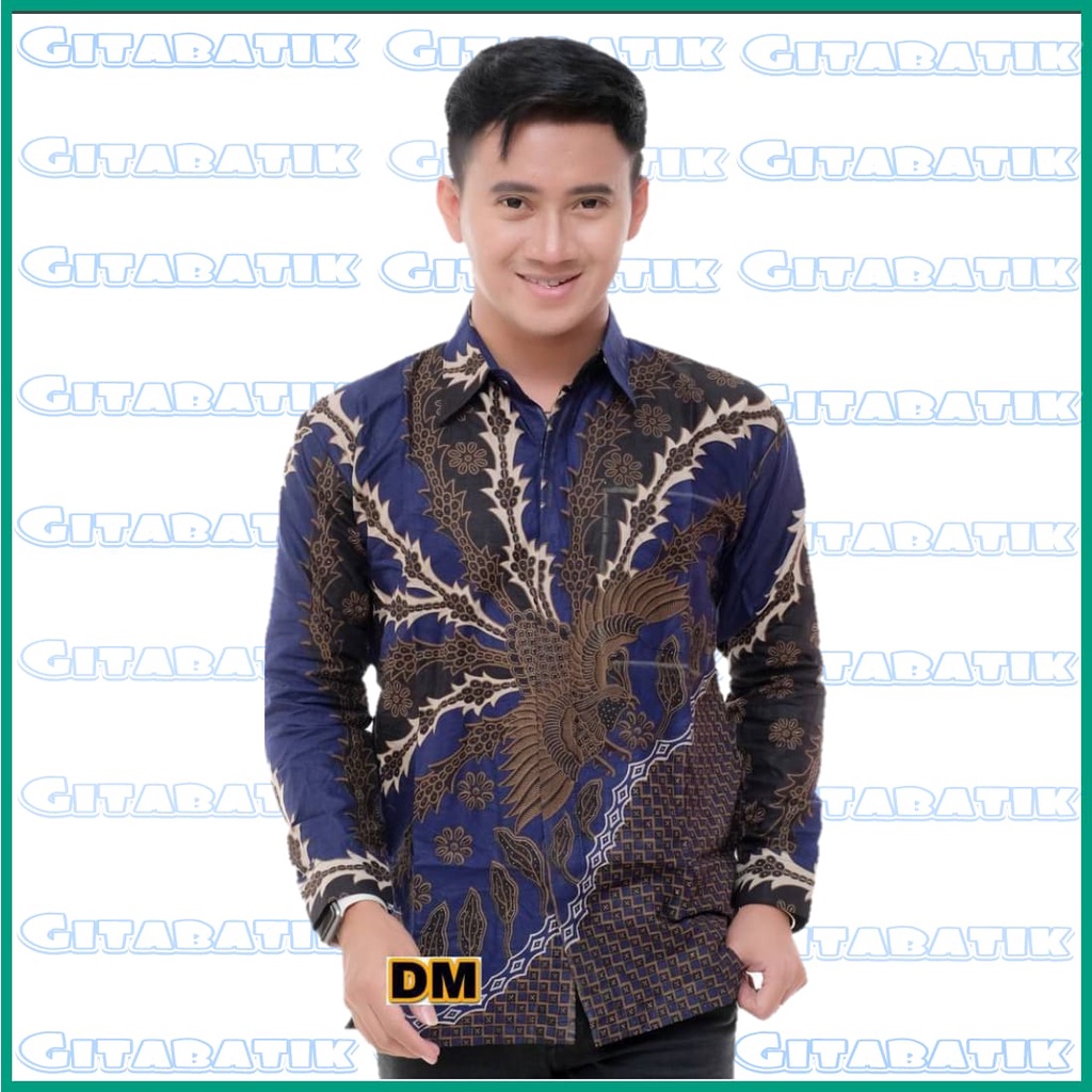 KEMEJA BATIK PRIA LENGAN PANJANG SIZE M L XL XXL Bswart HRB026 Batikshogan batik gita