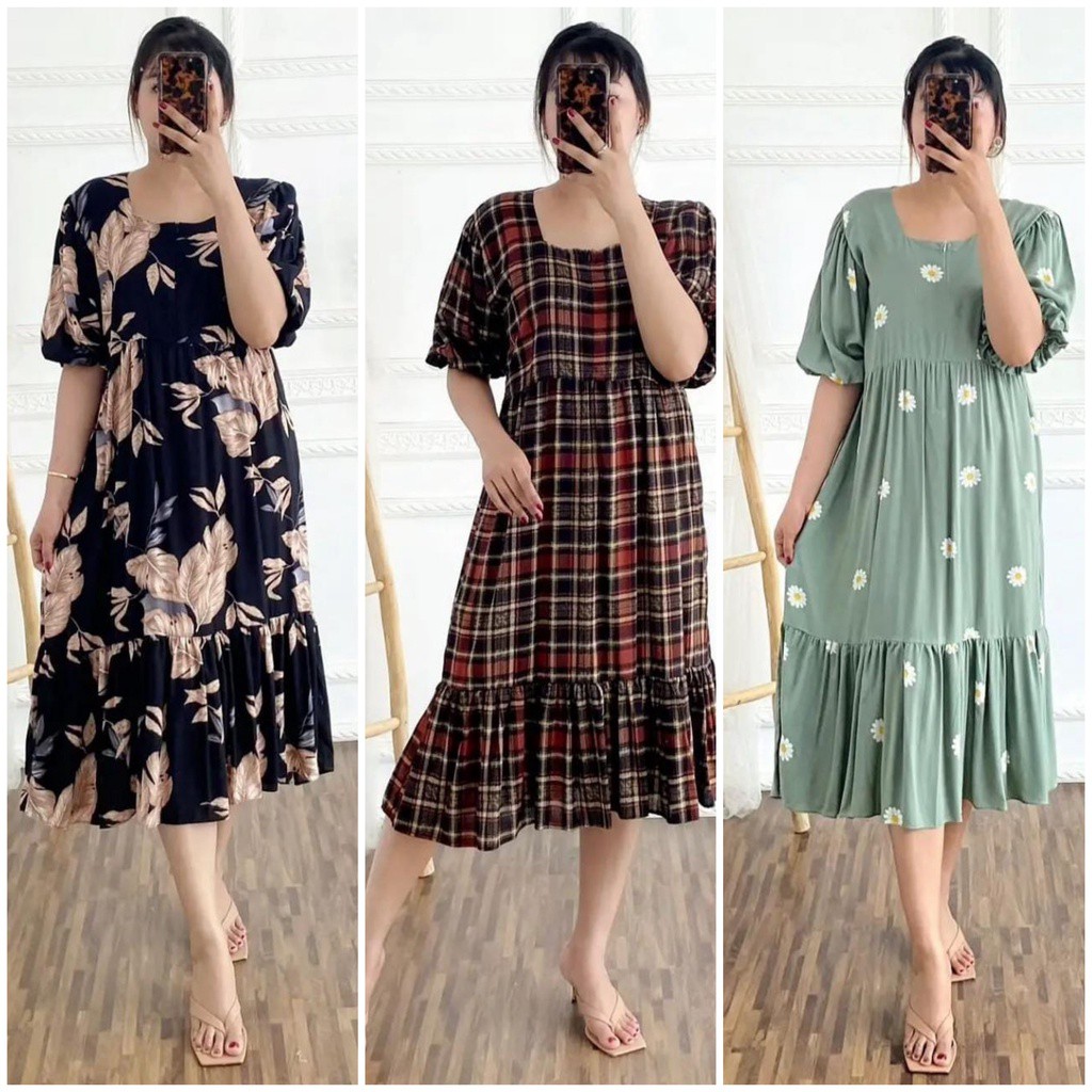 KIRANAOFFICIAL - ( COD ) LAQUA MIDI DRESS DASTER KIMONO RAYON VISCOSE