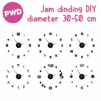 PWD Jam Dinding Tempel - Jam Dinding Besar DIY Diameter 30-50 cm