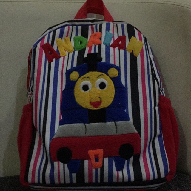 tas anak bordir 1 resleting pakai nama