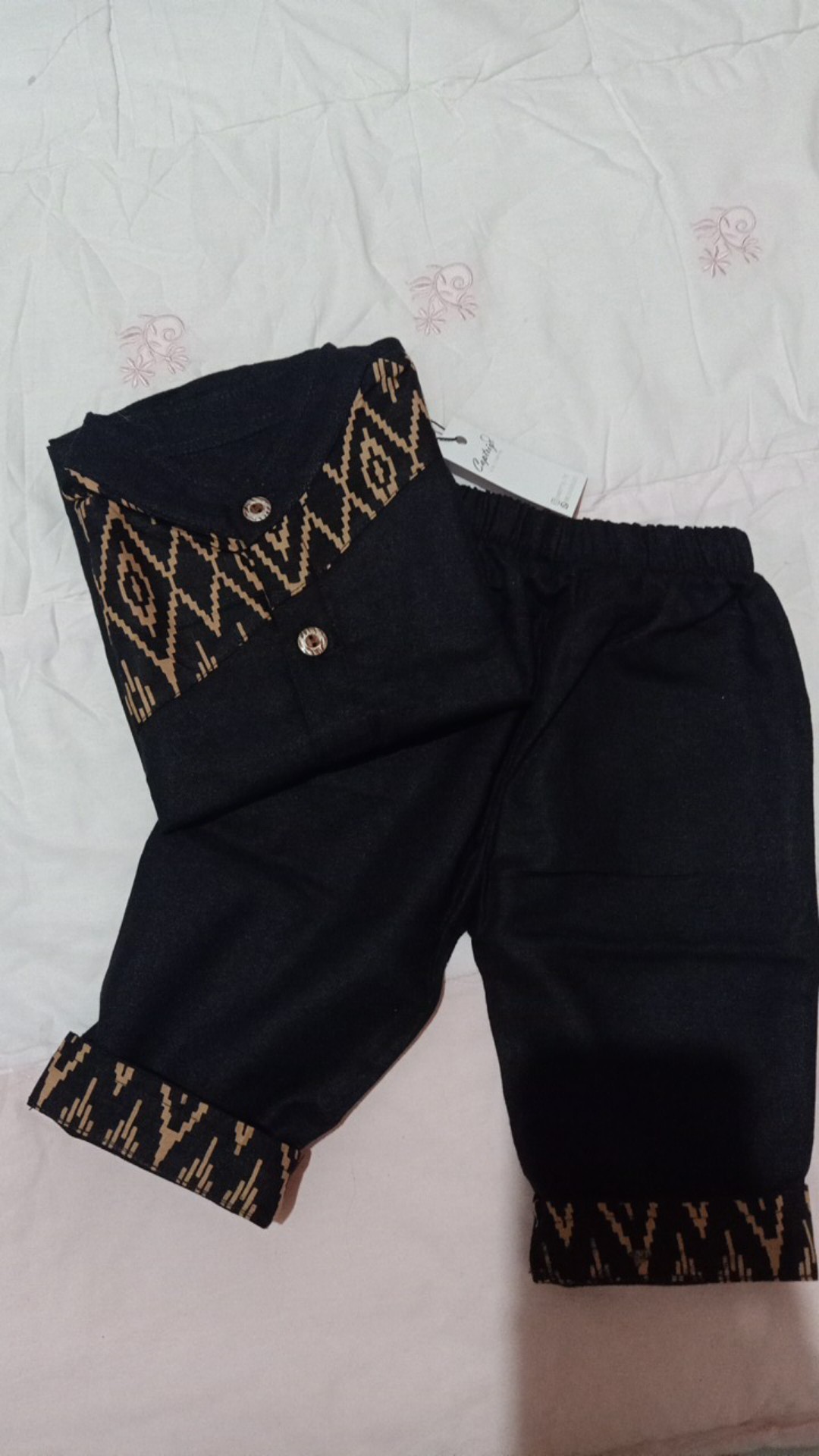 Kemeja Koko Bayi Anak/kurta Bayi Anak/kemeja Koko Kombinasi Batik Bayi Anak Bahan Linen Rami Grade A