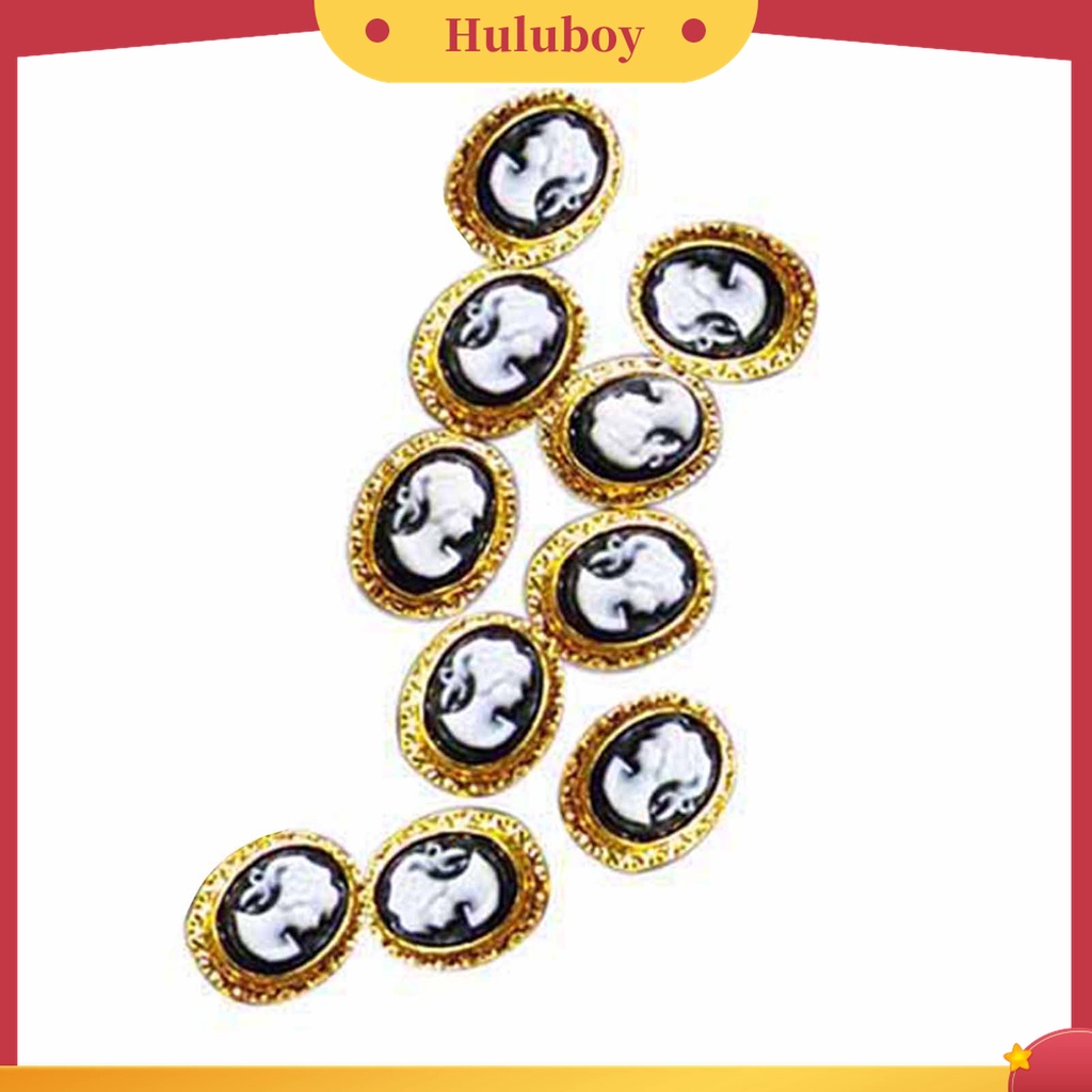 Huluboy Huluboy♡ 10pcs Dekorasi Nail Art 3D DIY Bentuk Ratu Vintage Bahan Alloy Resin