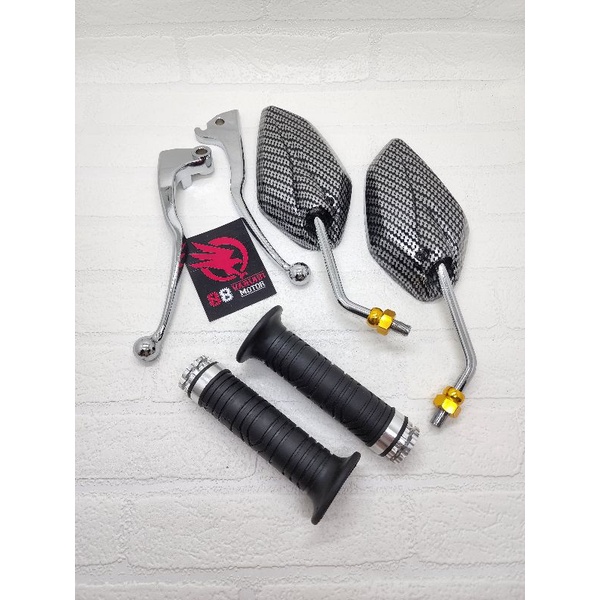 Paket Handle Rem Yamaha Vixion Plus Spion Jupiter Karbon Chrome Dan Handgrip Ring Jalu CNC