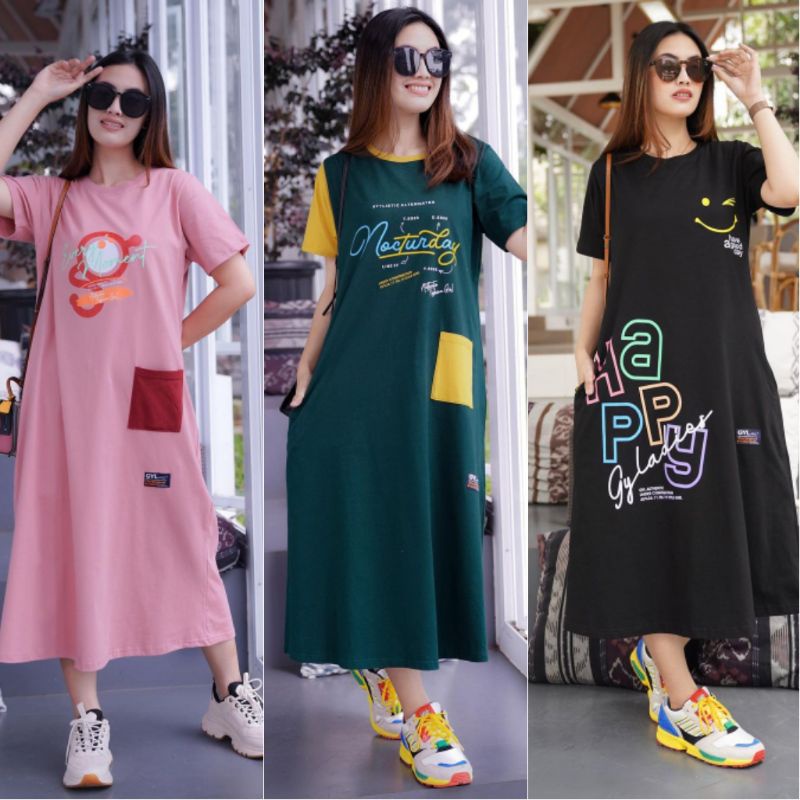 GYL AUTHENTIC HOME DRESS MIDI DRESS DASTER TUNIK BASIC