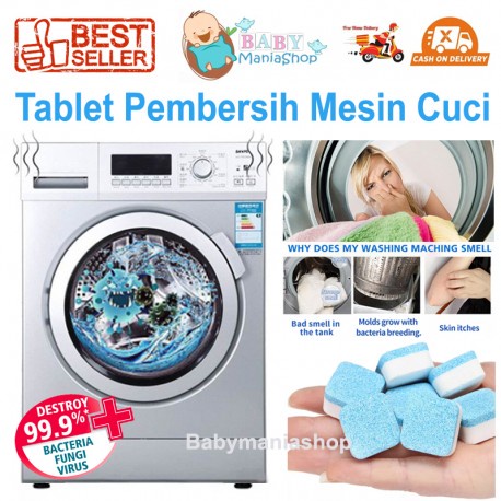 Tablet Pembersih Mesin Cuci Deep Cleaning Laundry Washing Machine Cleaner Anti Bakteri Jamur Virus Kotoran Kapsul Tabung Mesin Cuci