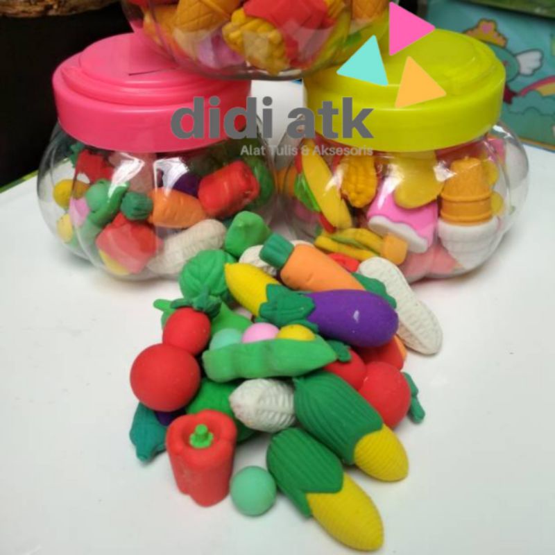 

[24Pcs] Hapusan Karakter Buah & Sayuran / Penghapus Motif Lucu