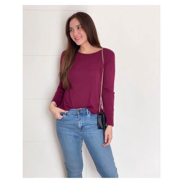 Mudd black&amp;maroon longsleeve stretchy top