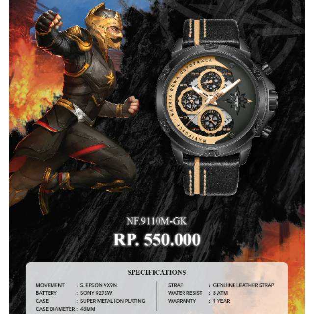 Jam NAVIFORCE NF.9110M-GK 100%original