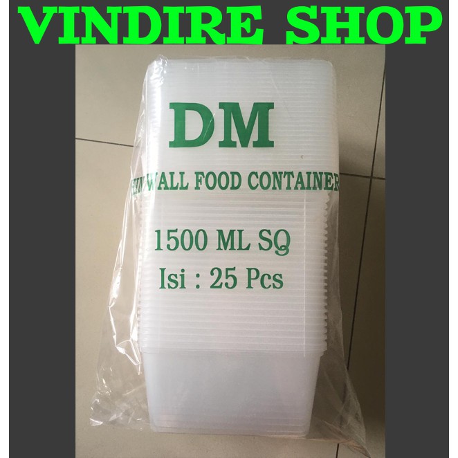 Thinwall Square 1500 ml / Thinwall Kotak ( SQ ) 1500 ml DM isi 25
