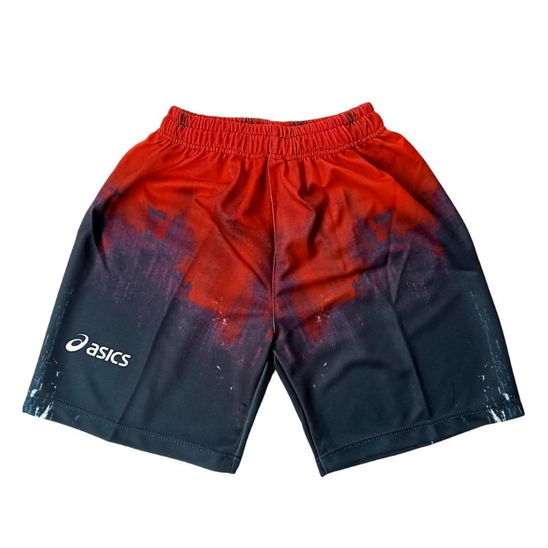 Celana kolor voli volly Asic blackred full printing terbaru