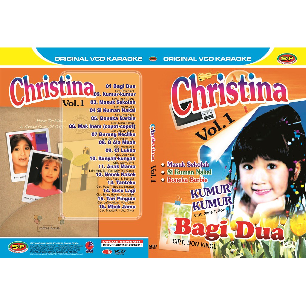 Vcd Original Lagu Anak Anak Album Christina Vol 1