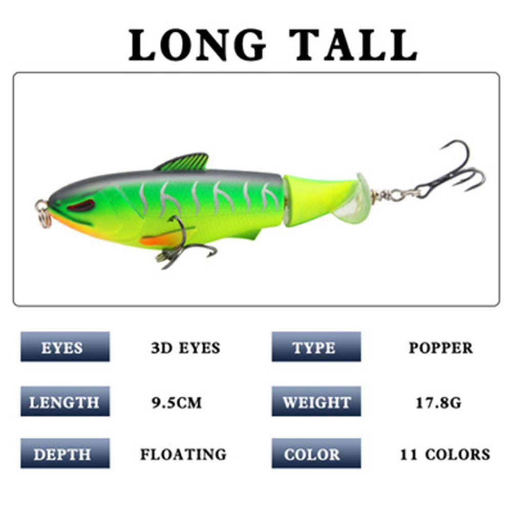 Top Fishing Lure Artificial Rotating Tail 2segment Topwater VMC Hooks