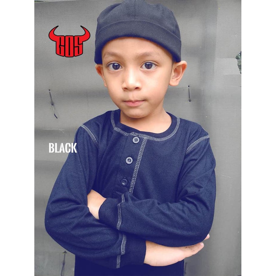BAJU KOKO ANAK KAOS | BAJU MUSLIM KOKO BAHAN KAOS ANAK PREMIUM - Navy
