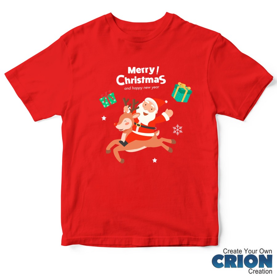 Kaos Santa reindeer Present Natal Christmas hohoho by crion