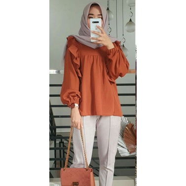 atasan blouse rufle-baju atasan wanita