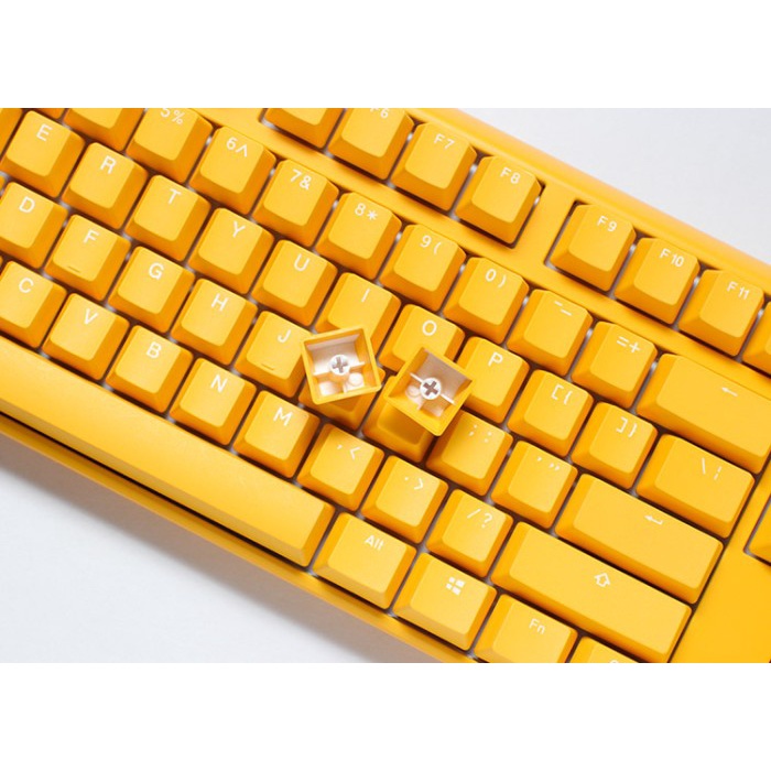 Ducky One 3 Yellow RGB Double Shot PBT Quack Mechanical Keyboard - SILENT RED