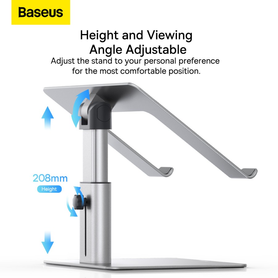 Baseus Original Metal Laptop Tablet Tab Stand Dudukan Meja Penyangga Holder Aluminum Alloy Ori