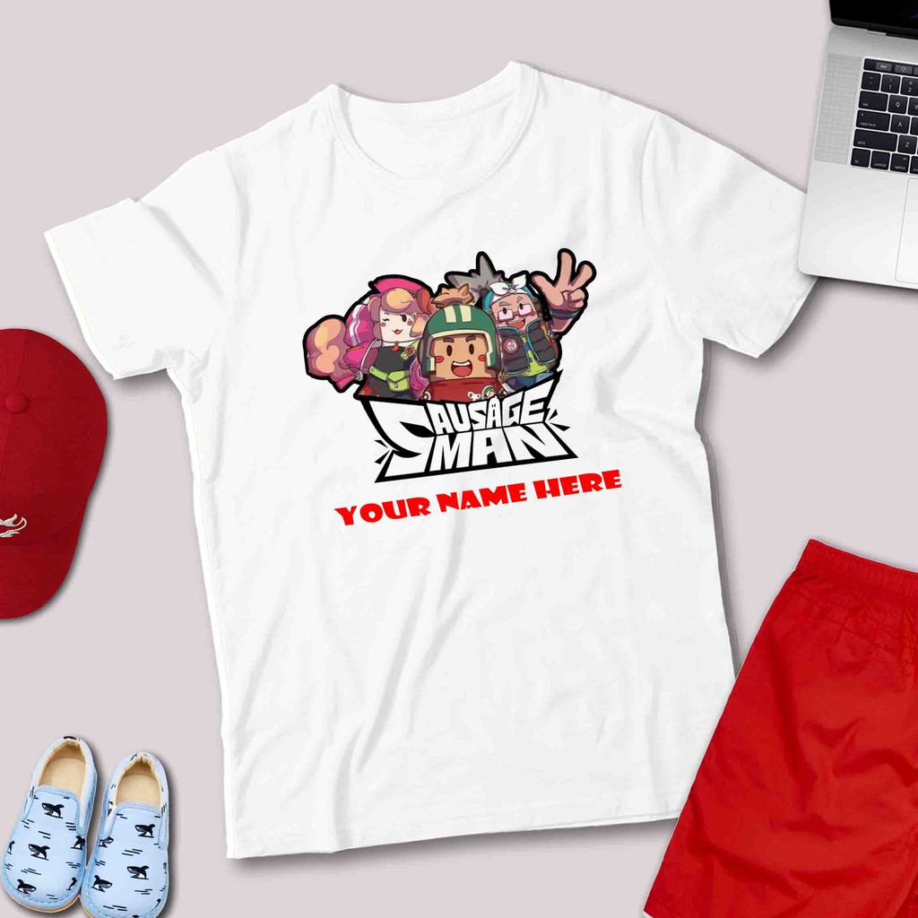 TREND BAJU KAOS ANAK GAME SAUSAGE MAN SOSIS MEN| FREE CETAK NAMA | Premium Cotton atau Spandex