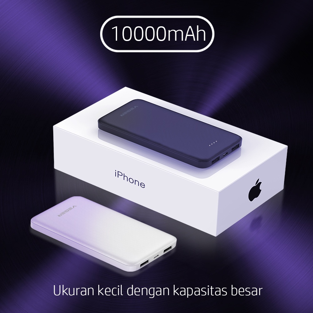 Powerbank Power Bank VEGER X103 10500mAh 2 Port USB Output 2.4A Original