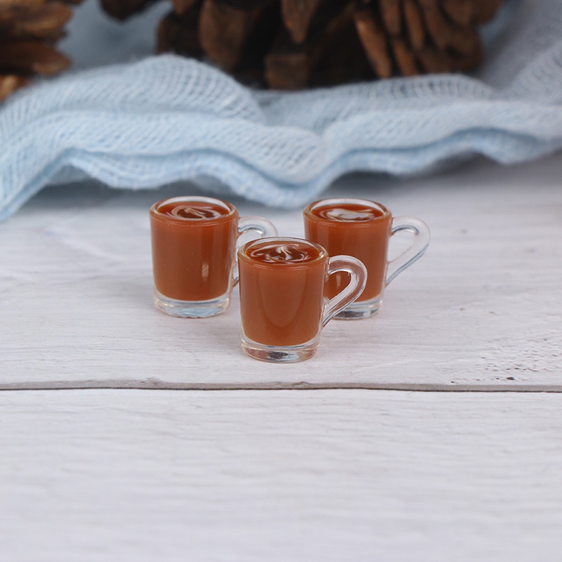 Miniatur Cangkir Kopi Skala 1: 12 Untuk Dekorasi Ruang Makan Rumah Boneka