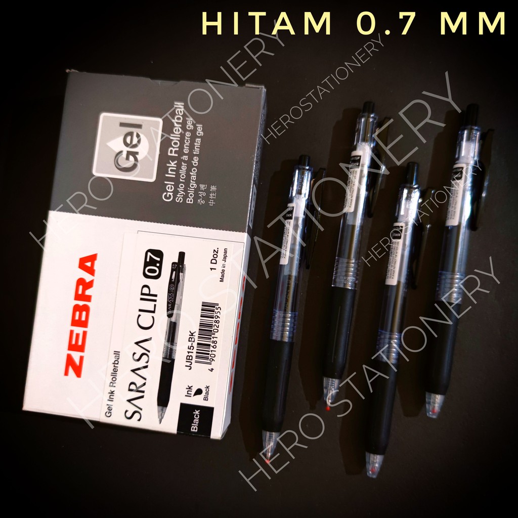 

Pena ballpen ballpoint pen zebra sarasa clip 0.7 mm tinta hitam