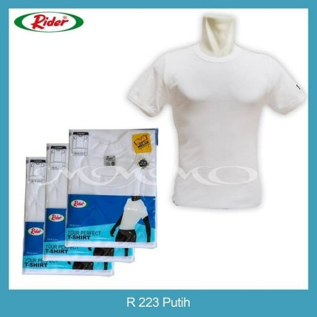 T shirt kaos  dalam oblong  rider  putih anti melar Shopee 