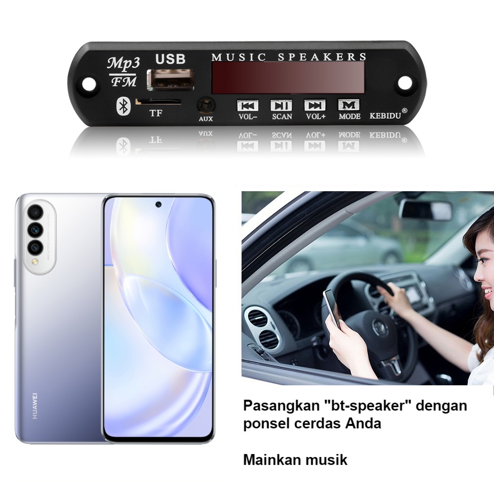 ITS 12V Multifungsi WMA Kit MP3 Decoder Board Termasuk Remote Control Pemutar musik Pemutar USB Input AUX Bluetooth 5.0 Radio FM Kartu memori TF