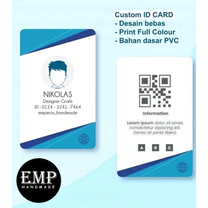 

Mudah Custom Id Card /Name Tag 2Sisi Cetak Uv Full Color Promo Murah Diskon