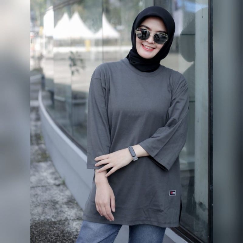 kaos atasan wanita oversize wanita lengan panjang 7_8 bahan adem/baju wanita/oversize wanita kekinia