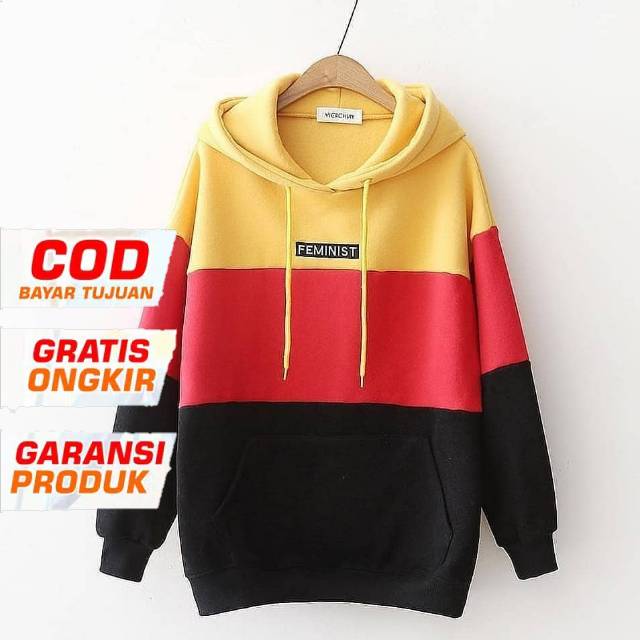 Feminist Hoodie Sweater Sweater Wanita Kombinasi Warna Feminist Hoodie Sweater Sweater Wanita Kombinasi Warna