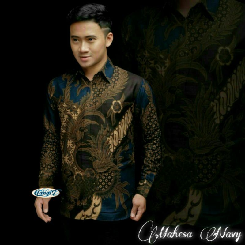 ATASAN KEMEJA BATIK COWOK LENGAN PANJANG MAHESA LANGIT MERAH HIJAU BIRU
