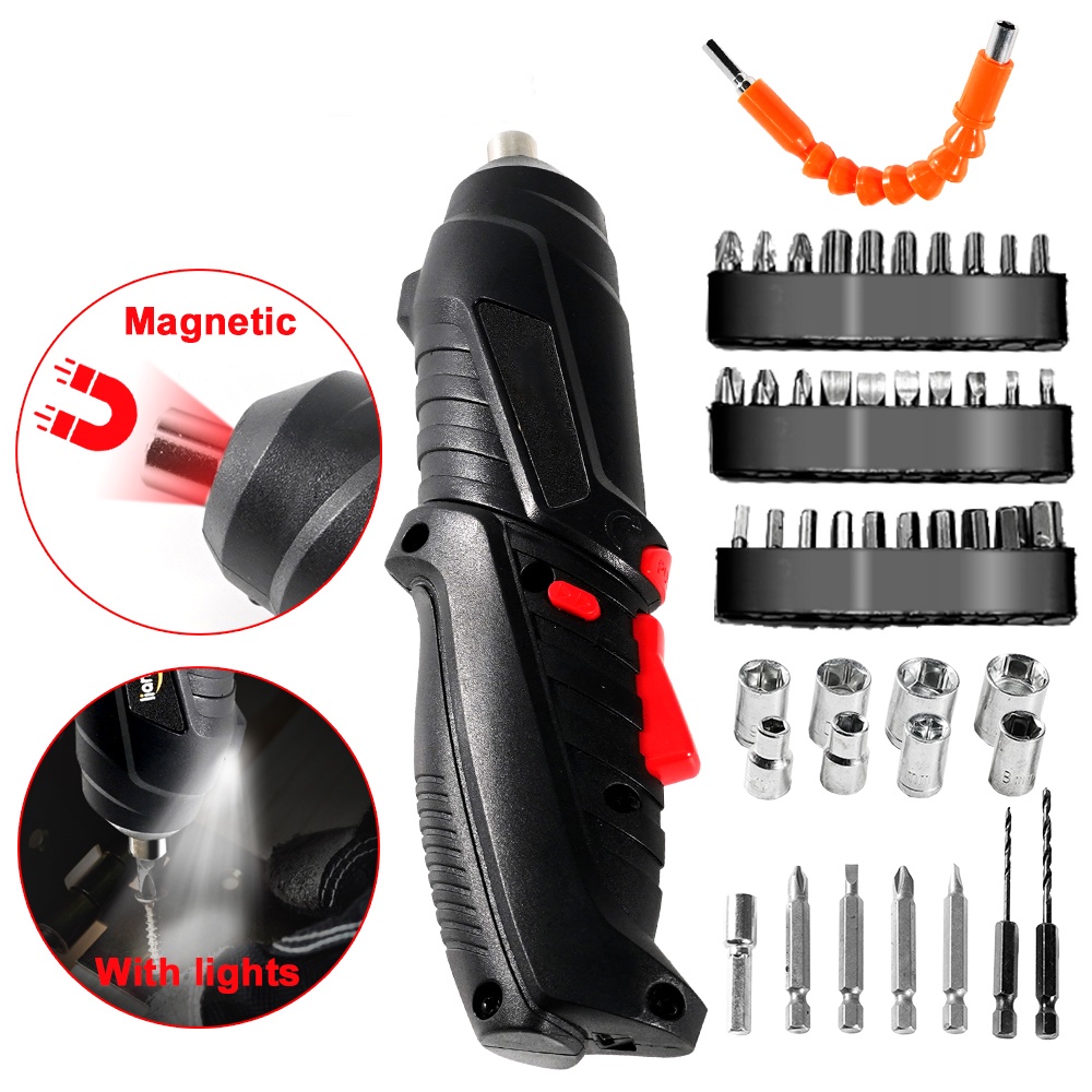 48pcs Bor mini/Obeng listrik electric screw driver Multi-function screwdriver Electric drill Bor listrik