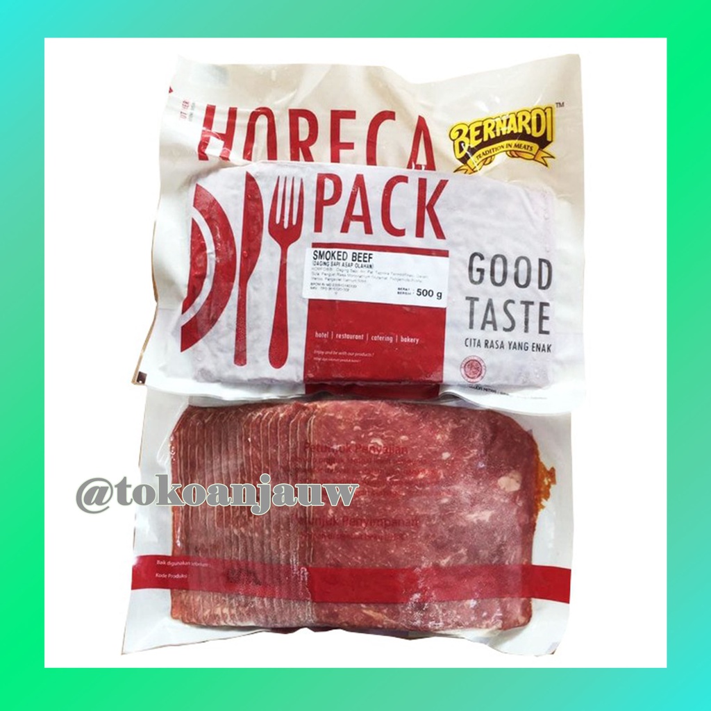 

Bernardi Smoked Beef 500 gr Horeca Pack / Daging Sapi Asap Olahan Kotak / Bulat