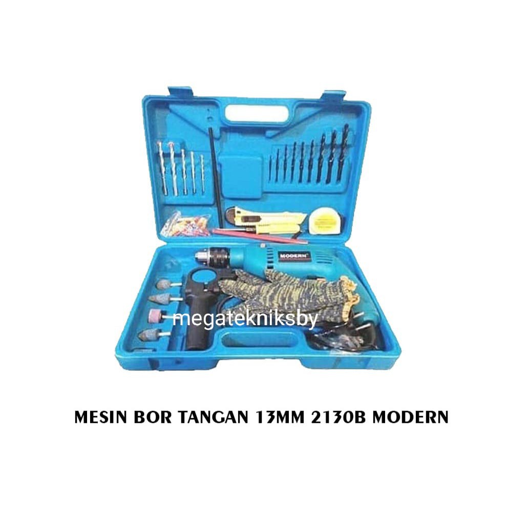 Bor Listrik Impact Modern M-2130B - Bor 13mm Set + Koper Lengkap