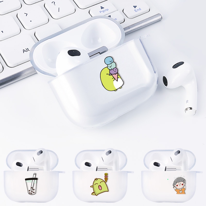 Case Cover Earphone Desain Hewan Milktea Untuk AirPods 3