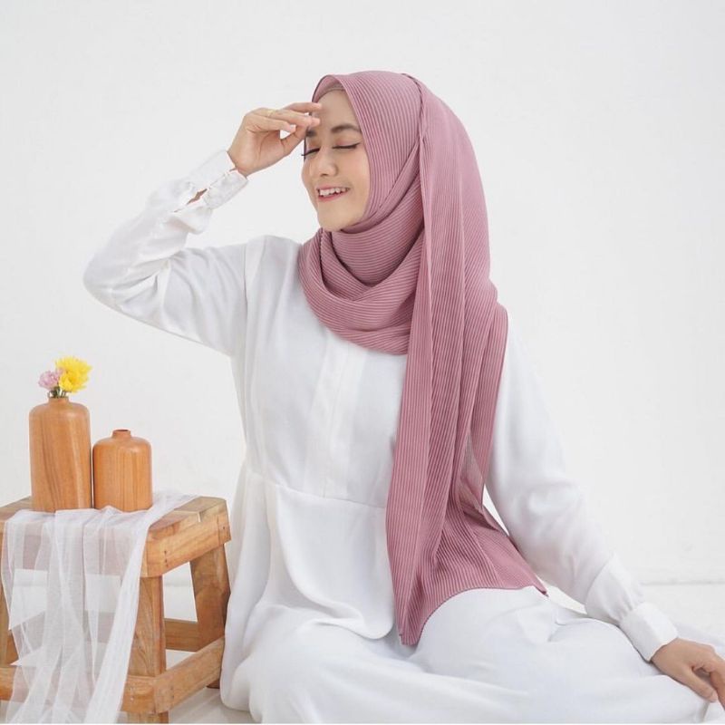 NEW Jilbab / Hijab Pashmina Plisket Lidi Diamond - kerudung Pasmina Plisket