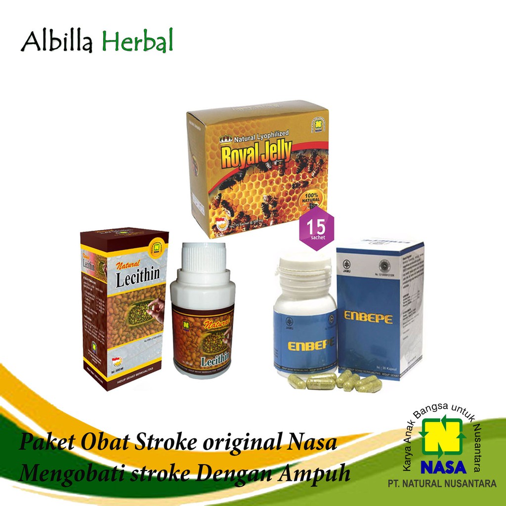 PAKET STROKE NASA ORIGINAL LECITHIN ENBEPE DAN ROYAL JELLY OBAT STROKE AMPUH