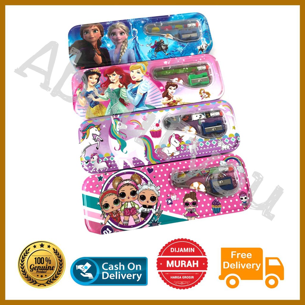 

Tempat KOTAK pensil case KALENG motif CEWEK anak perempuan murah unik