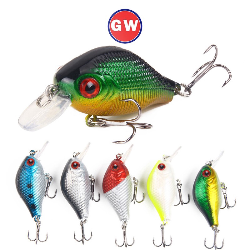 Umpan Pancing Buatan CrankSet Heavy Sinking Minnow Kail Pancing 8.5g/5CM CrankBait Umpan Ikan Umpan Mancing Minnow Lure 1Pcs 3D Eyes Alat Pancing relix nusantara Alat Pancing Murah Umpan Pancing