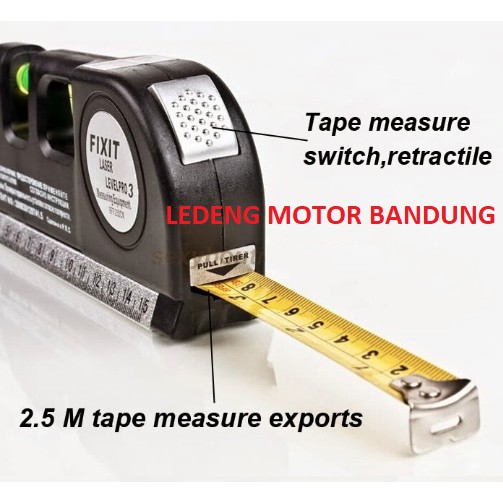 Fixit Waterpass Digital Laser Meteran Meter Measure Tape Level Pro 3