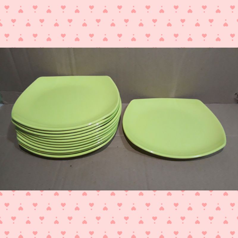 Piring kotak melamin dinnerware 22cm 9inc