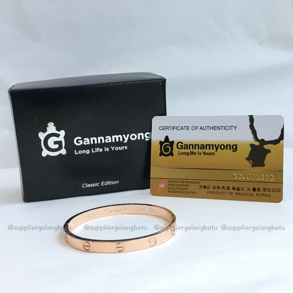 gelang kesehatan CARTER GANNAMYONG TITANIUM GOLD SILVER PINK COD ORI