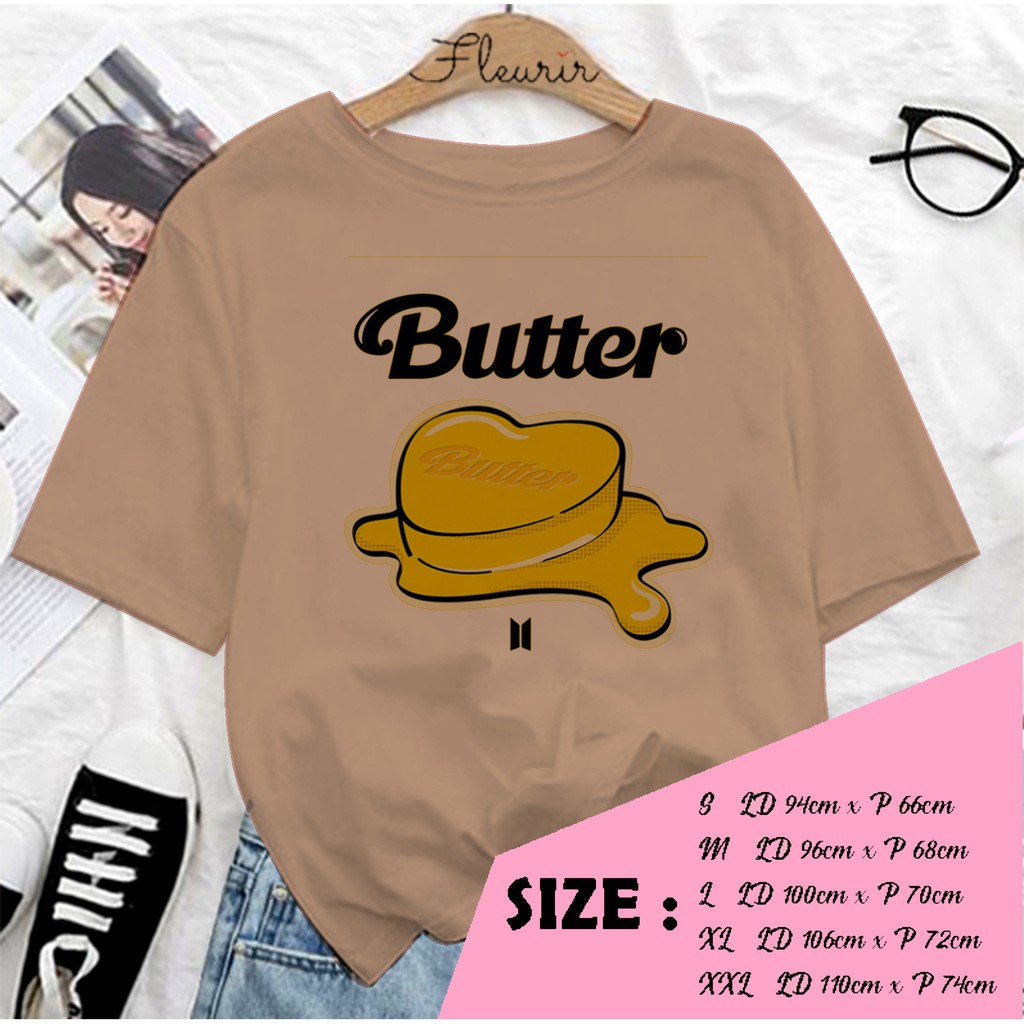 FLEURIR - KAOS  BUTTER KPOP KOREA OVERSIZE KATUN KAOS WANITA DEWASA TUMBLR TEE UNISEX JUMBO