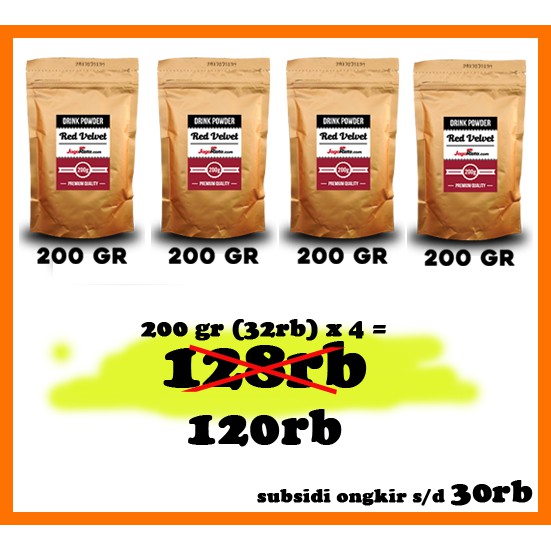 

BUBUK MINUMAN PAKET 200 gram 4 pcs Jagorista