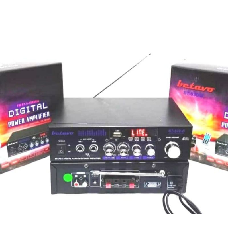 AMPLIFIER MINI BETAVO BT-630-B KARAOKE BLUETOOTH AC/DC