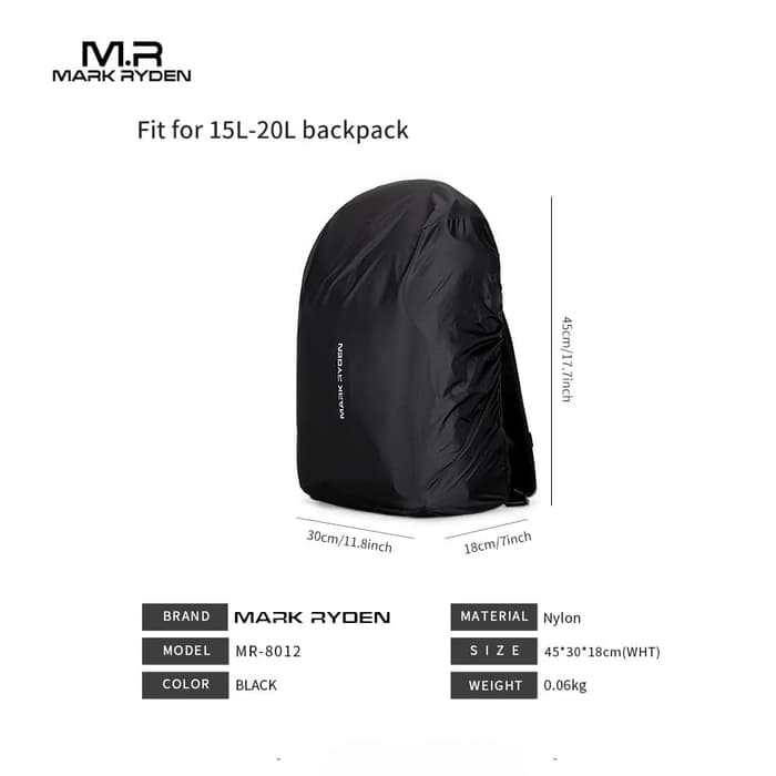 Rain Cover Tas Mark Ryden MR8012 Waterproof 15-20 L Backpack Ransel