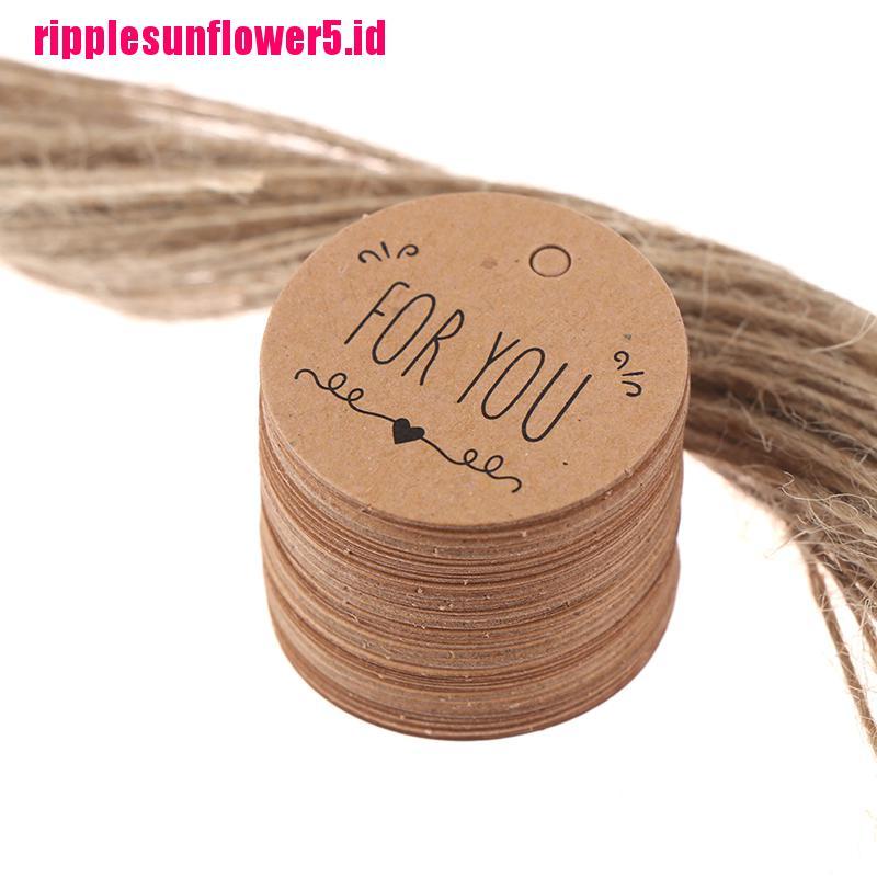 100pcs Labelhang Tag Bahan Kertas Kraft Desain Tulisan For you Untuk Hadiahpestapernikahan