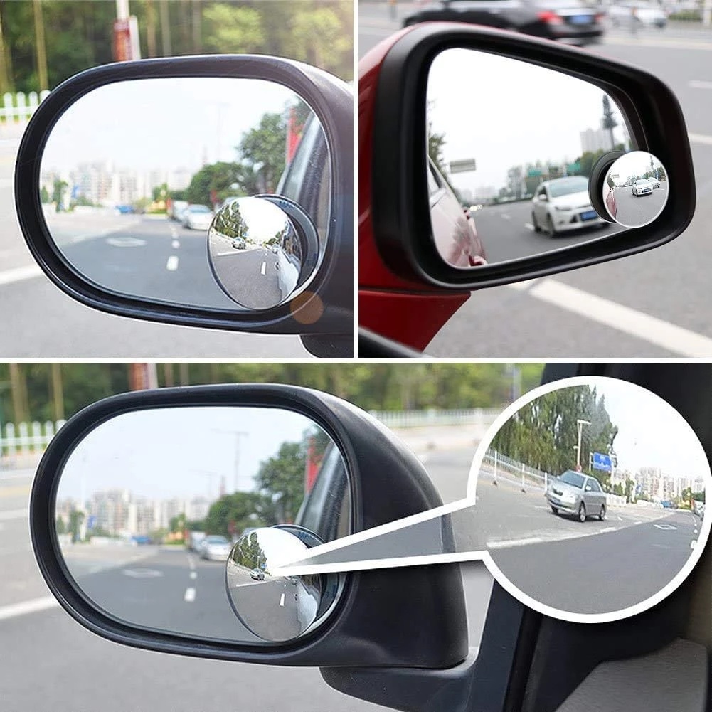 2pcs Kaca Spion Blind Spot Mobil Universal Bentuk Bulat Kecil Dapat Berputar 360 Derajat