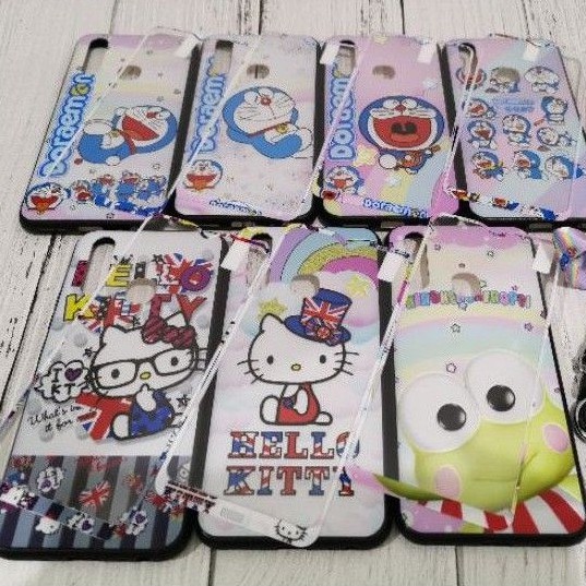 Case Fuze kitty doremon kero plus temper Glass Vivo y12/Y91/Y91c